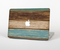 The Wooden Planks with Chipped Green and Brown Paint Skin Set for the Apple MacBook Air 11"