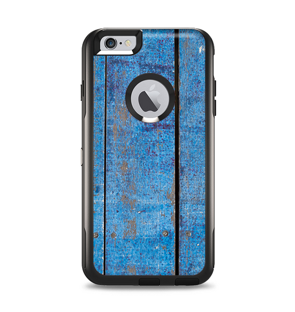 The Worn Blue Paint on Wooden Planks Apple iPhone 6 Plus Otterbox Commuter Case Skin Set