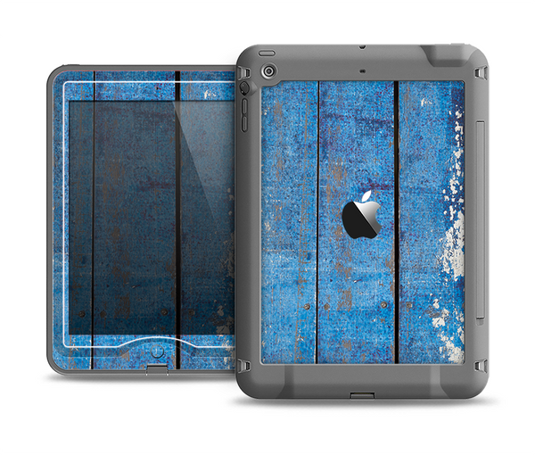 The Worn Blue Paint on Wooden Planks Apple iPad Mini LifeProof Nuud Case Skin Set
