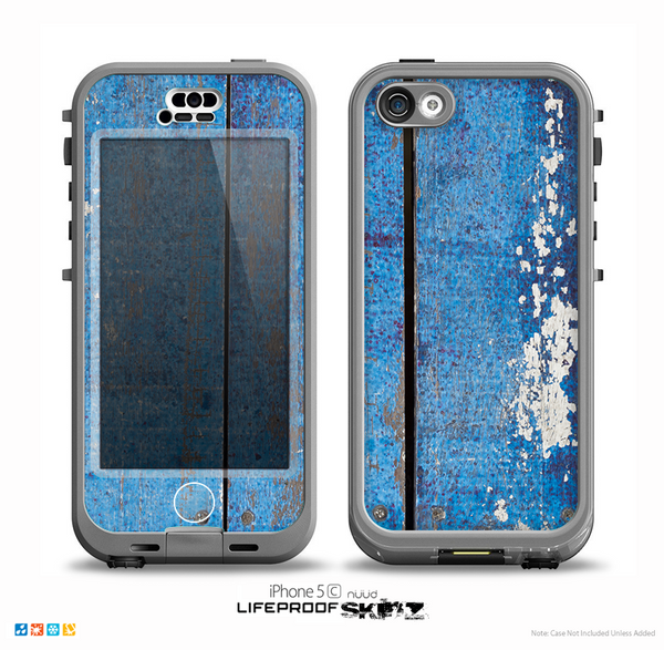 The Worn Blue Paint on Wooden Planks Skin for the iPhone 5c nüüd LifeProof Case