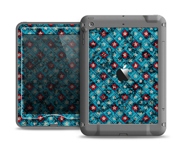 The Worn Dark Blue Checkered Starry Pattern Apple iPad Mini LifeProof Nuud Case Skin Set