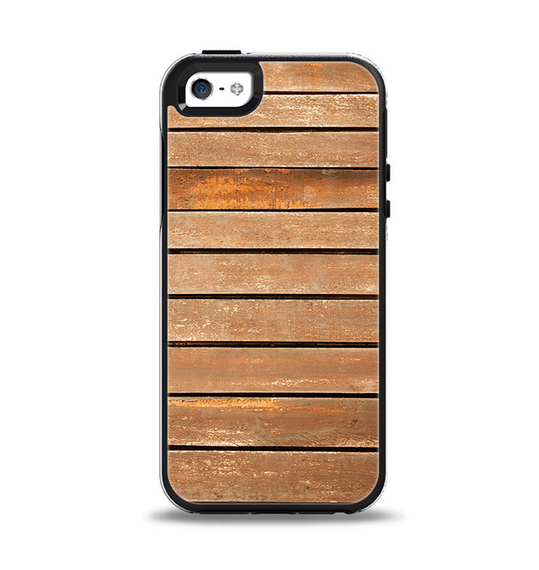 The Worn Wooden Panks Apple iPhone 5-5s Otterbox Symmetry Case Skin Set
