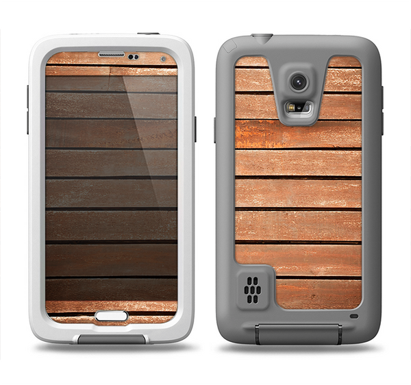 The Worn Wooden Panks Samsung Galaxy S5 LifeProof Fre Case Skin Set