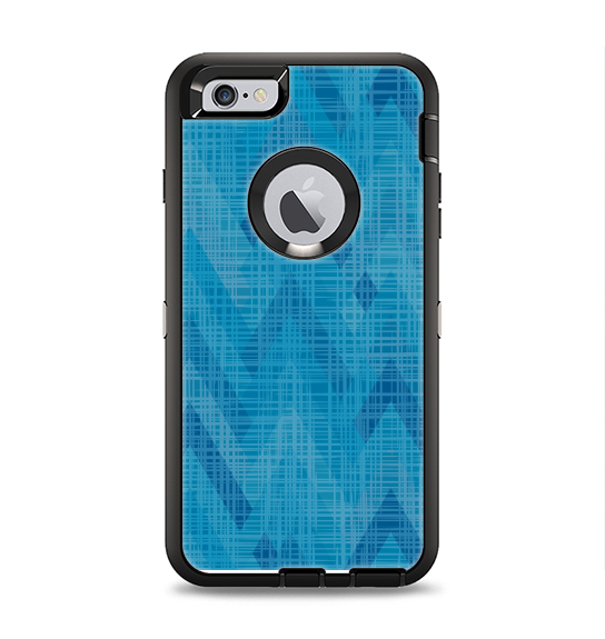The Woven Blue Sharp Chevron Pattern V3 Apple iPhone 6 Plus Otterbox Defender Case Skin Set