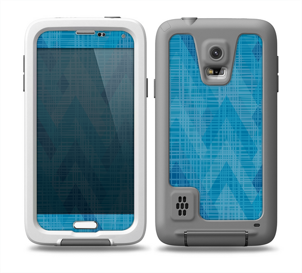The Woven Blue Sharp Chevron Pattern V3 Skin for the Samsung Galaxy S5 frē LifeProof Case