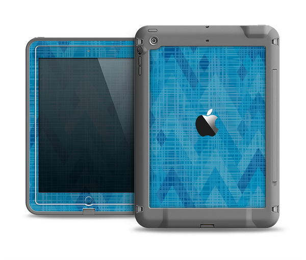 The Woven Blue Sharp Chevron Pattern V3 Apple iPad Air LifeProof Fre Case Skin Set