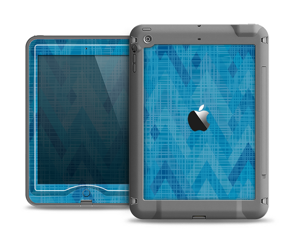 The Woven Blue Sharp Chevron Pattern V3 Apple iPad Mini LifeProof Nuud Case Skin Set