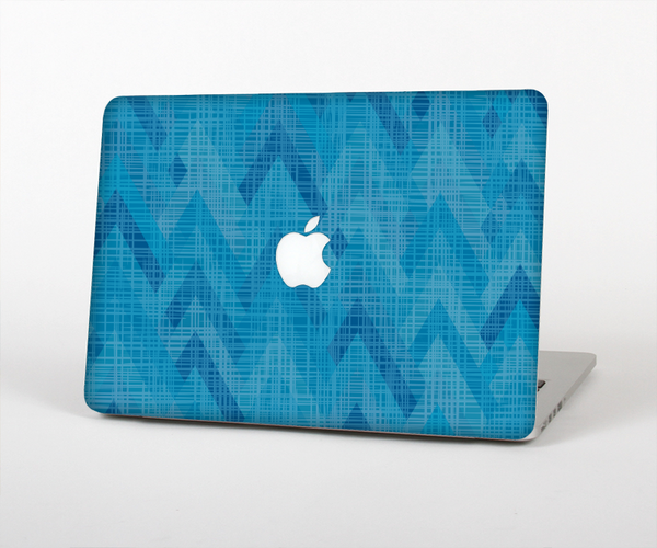 The Woven Blue Sharp Chevron Pattern V3 Skin for the Apple MacBook Pro Retina 15"