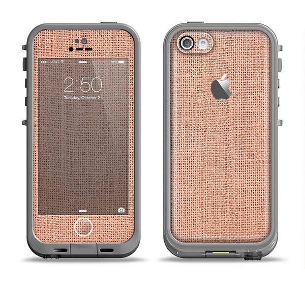 The Woven Burlap Apple iPhone 5c LifeProof Fre Case Skin Set