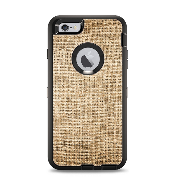 The Woven Fabric Over Aged Wood Apple iPhone 6 Plus Otterbox Defender Case Skin Set