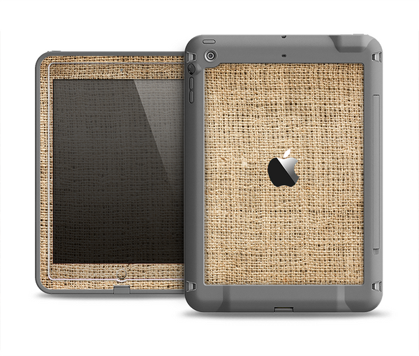 The Woven Fabric Over Aged Wood Apple iPad Mini LifeProof Fre Case Skin Set