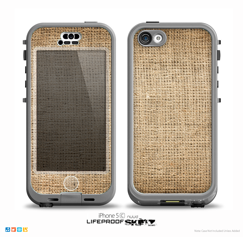 The Woven Fabric Over Aged Wood Skin for the iPhone 5c nüüd LifeProof Case