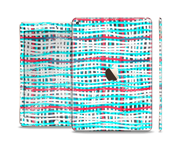 The Woven Trendy Green & Coral Skin Set for the Apple iPad Air 2