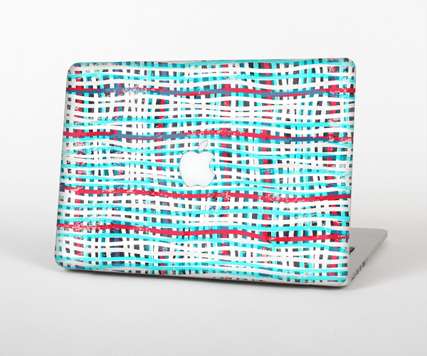 The Woven Trendy Green & Coral Skin Set for the Apple MacBook Air 11"
