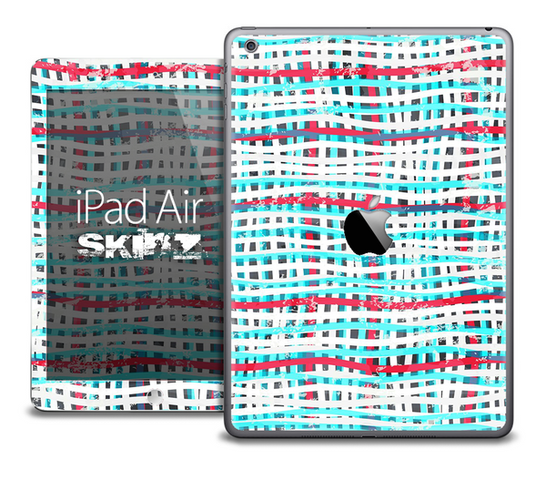 The Woven Turquoise and White Strands Skin for the iPad Air