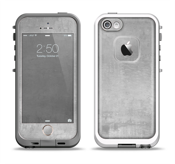 The Wrinkled Silver Surface Apple iPhone 5-5s LifeProof Fre Case Skin Set