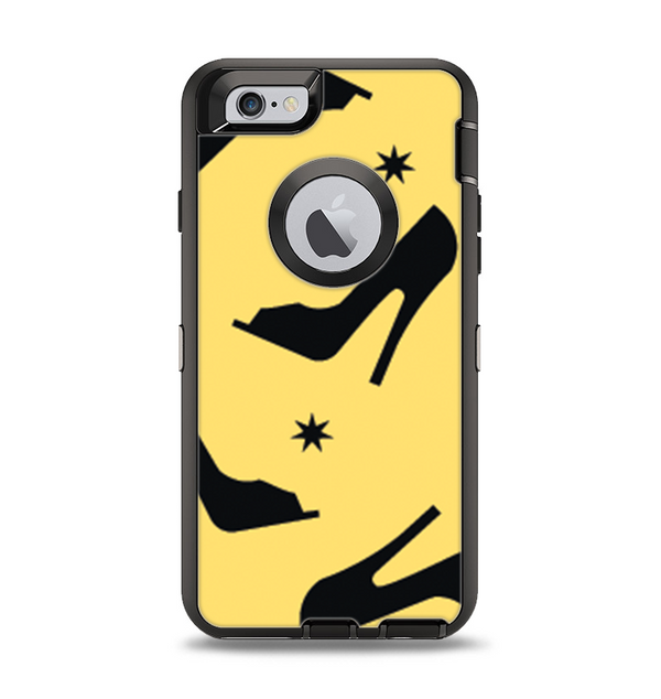 The Yellow & Black High-Heel Pattern V12 Apple iPhone 6 Otterbox Defender Case Skin Set