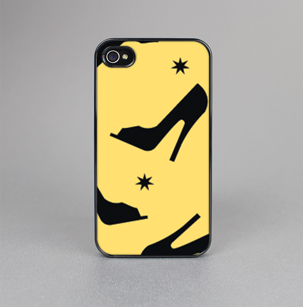 The Yellow & Black High-Heel Pattern V12 Skin-Sert Case for the Apple iPhone 4-4s