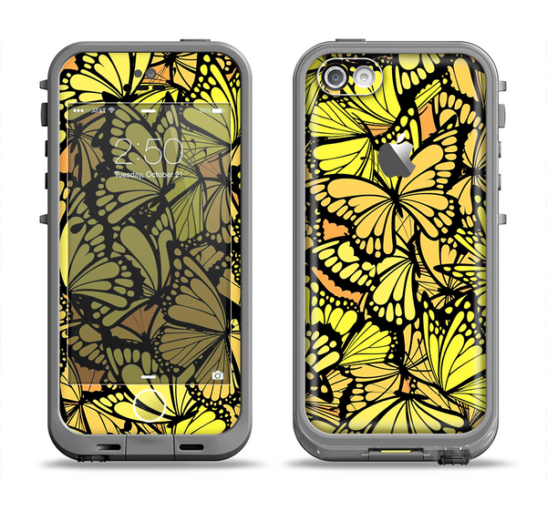 The Yellow Butterfly Bundle Apple iPhone 5c LifeProof Fre Case Skin Set