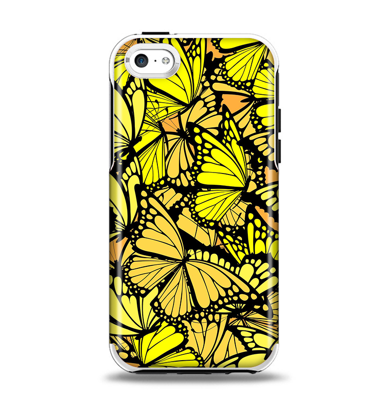 The Yellow Butterfly Bundle Apple iPhone 5c Otterbox Symmetry Case Skin Set