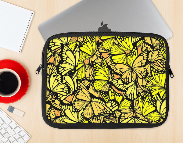 The Yellow Butterfly Bundle Ink-Fuzed NeoPrene MacBook Laptop Sleeve