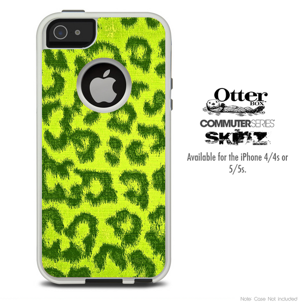 The Yellow Cheetah Print Skin For The iPhone 4-4s or 5-5s Otterbox Commuter Case