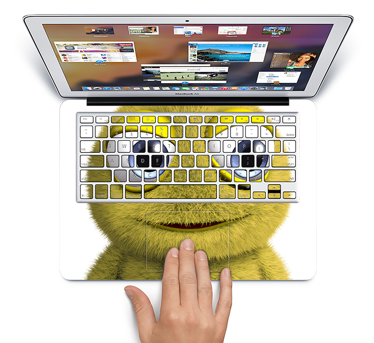 The Yellow Fuzzy Wuzzy Creature Skin Set for the Apple MacBook Pro 15" with Retina Display