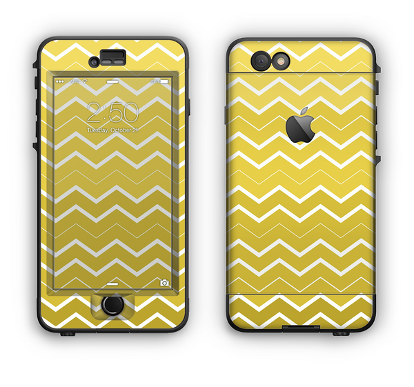 The Yellow Gradient Layered Chevron Apple iPhone 6 Plus LifeProof Nuud Case Skin Set
