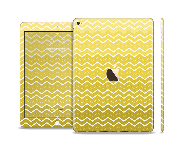 The Yellow Gradient Layered Chevron Skin Set for the Apple iPad Air 2