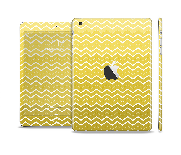 The Yellow Gradient Layered Chevron Full Body Skin Set for the Apple iPad Mini 2