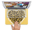 The Yellow Heart Shaped Leopard Skin Set for the Apple MacBook Pro 15" with Retina Display