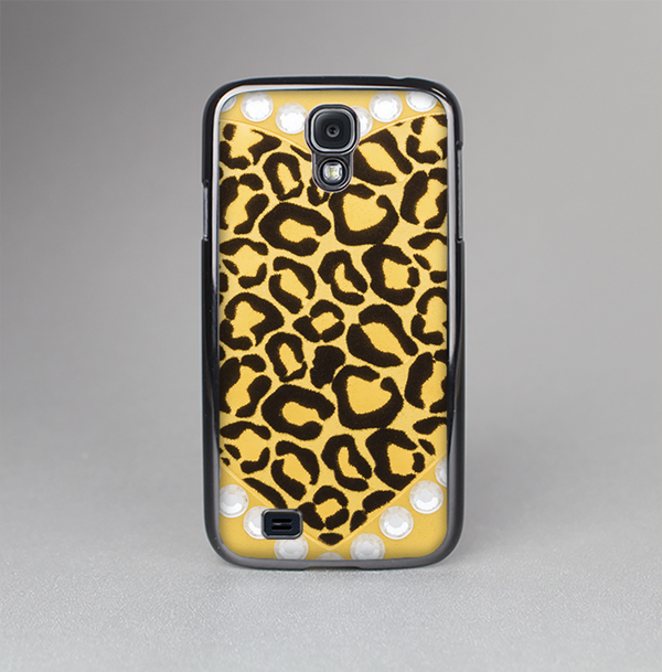 The Yellow Heart Shaped Leopard Skin-Sert Case for the Samsung Galaxy S4