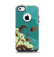 The Yellow Lace and Flower on Teal Apple iPhone 5c Otterbox Commuter Case Skin Set