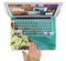 The Yellow Lace and Flower on Teal Skin Set for the Apple MacBook Air 11"