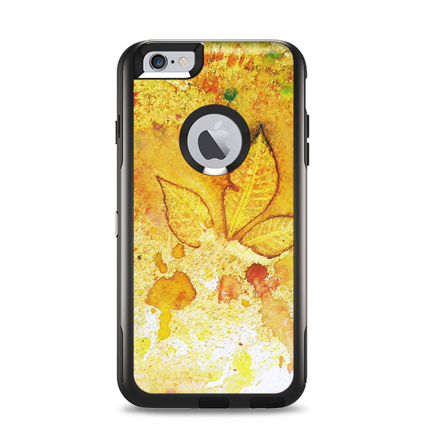 The Yellow Leaf-Imprinted Paint Splatter Apple iPhone 6 Plus Otterbox Commuter Case Skin Set