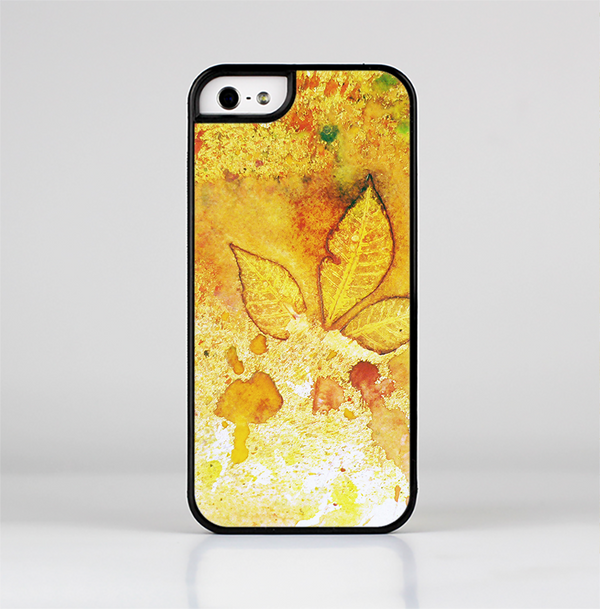 The Yellow Leaf-Imprinted Paint Splatter Skin-Sert Case for the Apple iPhone 5/5s