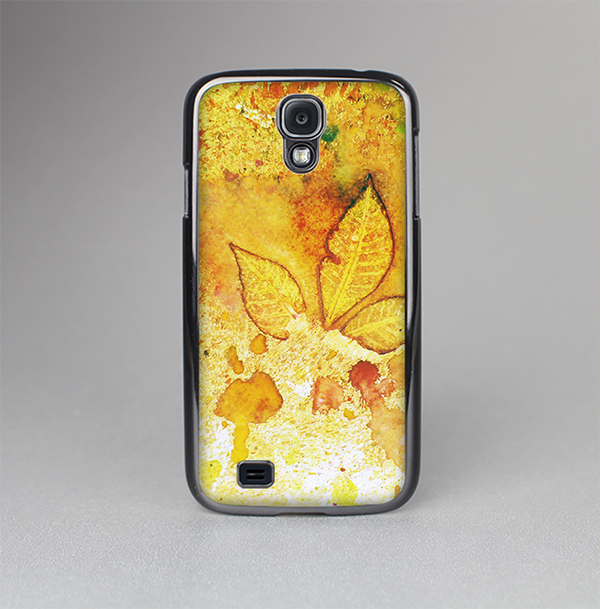 The Yellow Leaf-Imprinted Paint Splatter Skin-Sert Case for the Samsung Galaxy S4