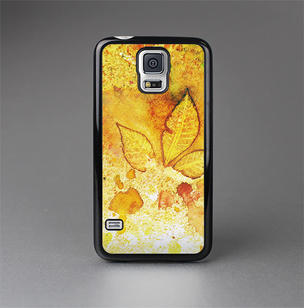 The Yellow Leaf-Imprinted Paint Splatter Skin-Sert Case for the Samsung Galaxy S5
