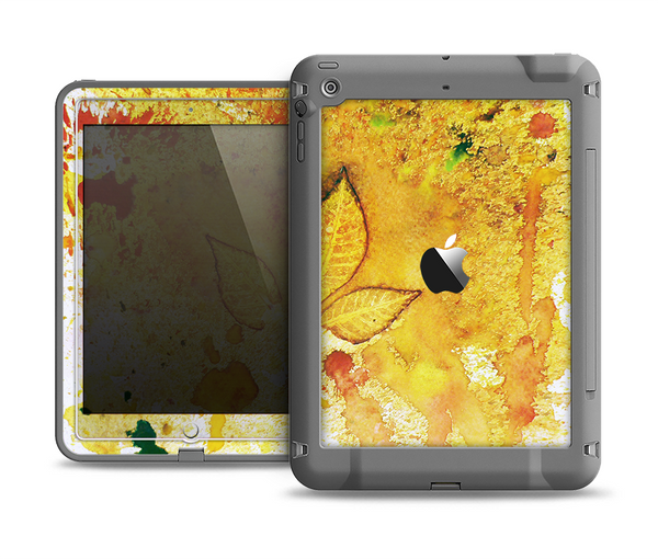 The Yellow Leaf-Imprinted Paint Splatter Apple iPad Mini LifeProof Fre Case Skin Set