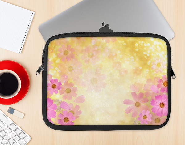 The Yellow & Pink Flowerland Ink-Fuzed NeoPrene MacBook Laptop Sleeve