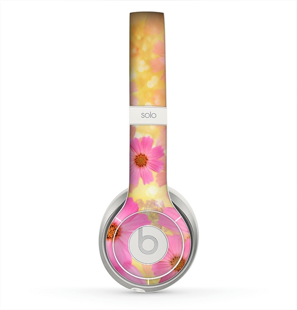 The Yellow & Pink Flowerland Skin for the Beats by Dre Solo 2 Headphones