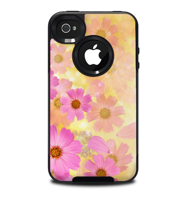 The Yellow & Pink Flowerland Skin for the iPhone 4-4s OtterBox Commuter Case