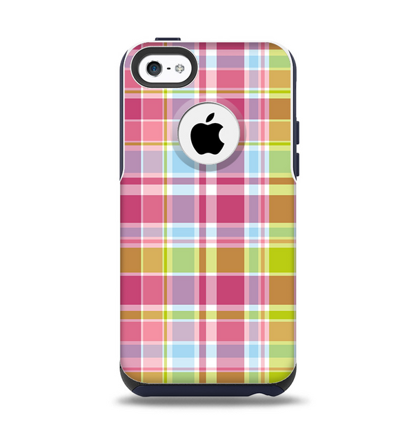 The Yellow & Pink Plaid Apple iPhone 5c Otterbox Commuter Case Skin Set
