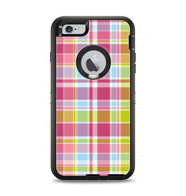 The Yellow & Pink Plaid Apple iPhone 6 Plus Otterbox Defender Case Skin Set