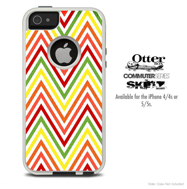 The Yellow & Red Chevron Sharp Pattern Skin For The iPhone 4-4s or 5-5s Otterbox Commuter Case