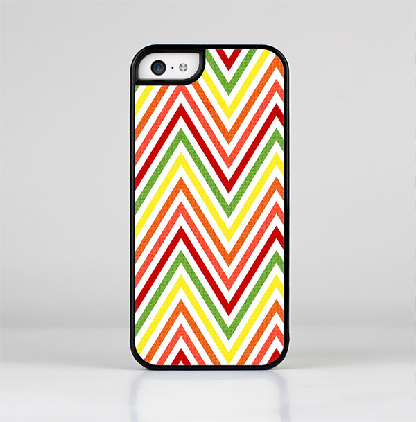 The Yellow & Red Vintage Chevron Pattern Skin-Sert Case for the Apple iPhone 5c