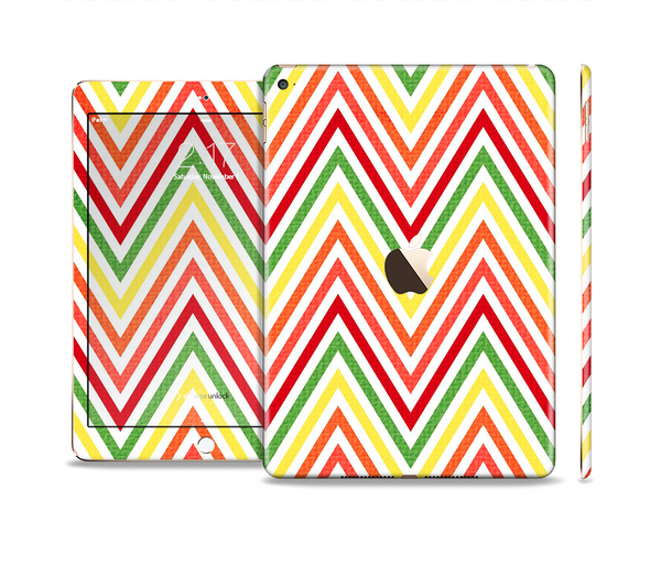 The Yellow & Red Vintage Chevron Pattern Skin Set for the Apple iPad Air 2