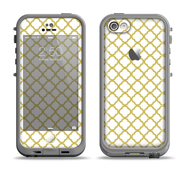 The Yellow & White Seamless Morocan Pattern V2 Apple iPhone 5c LifeProof Fre Case Skin Set