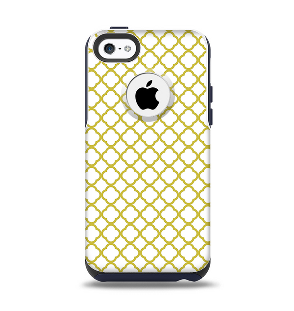 The Yellow & White Seamless Morocan Pattern V2 Apple iPhone 5c Otterbox Commuter Case Skin Set
