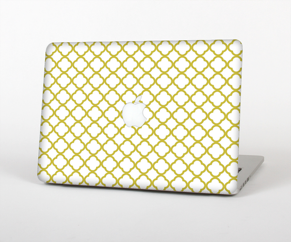 The Yellow & White Seamless Morocan Pattern V2 Skin Set for the Apple MacBook Pro 15"